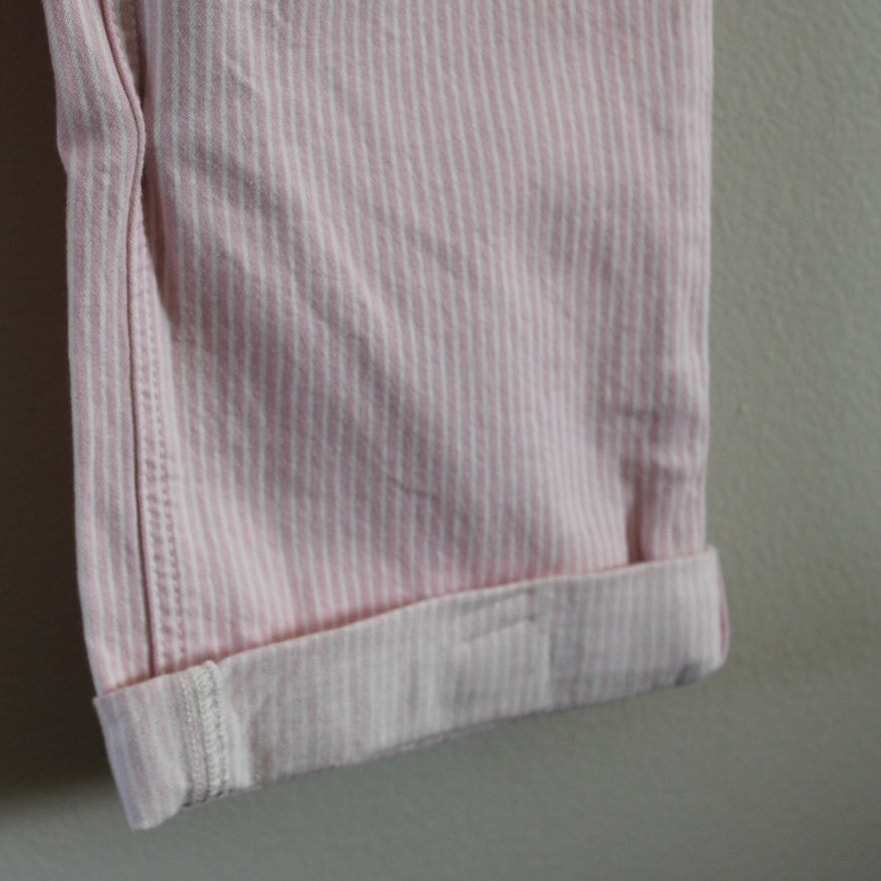 Nwt Bonpoint Country Overalls Stretch Cotton Pink White Stripe 12 — image 6 of 8